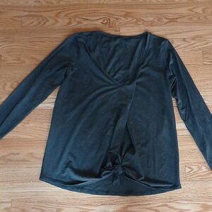 Lululemon Athletica Green Wrap Blouse with Long Sleeves